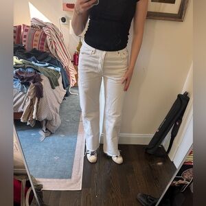 Parke white denim jeans